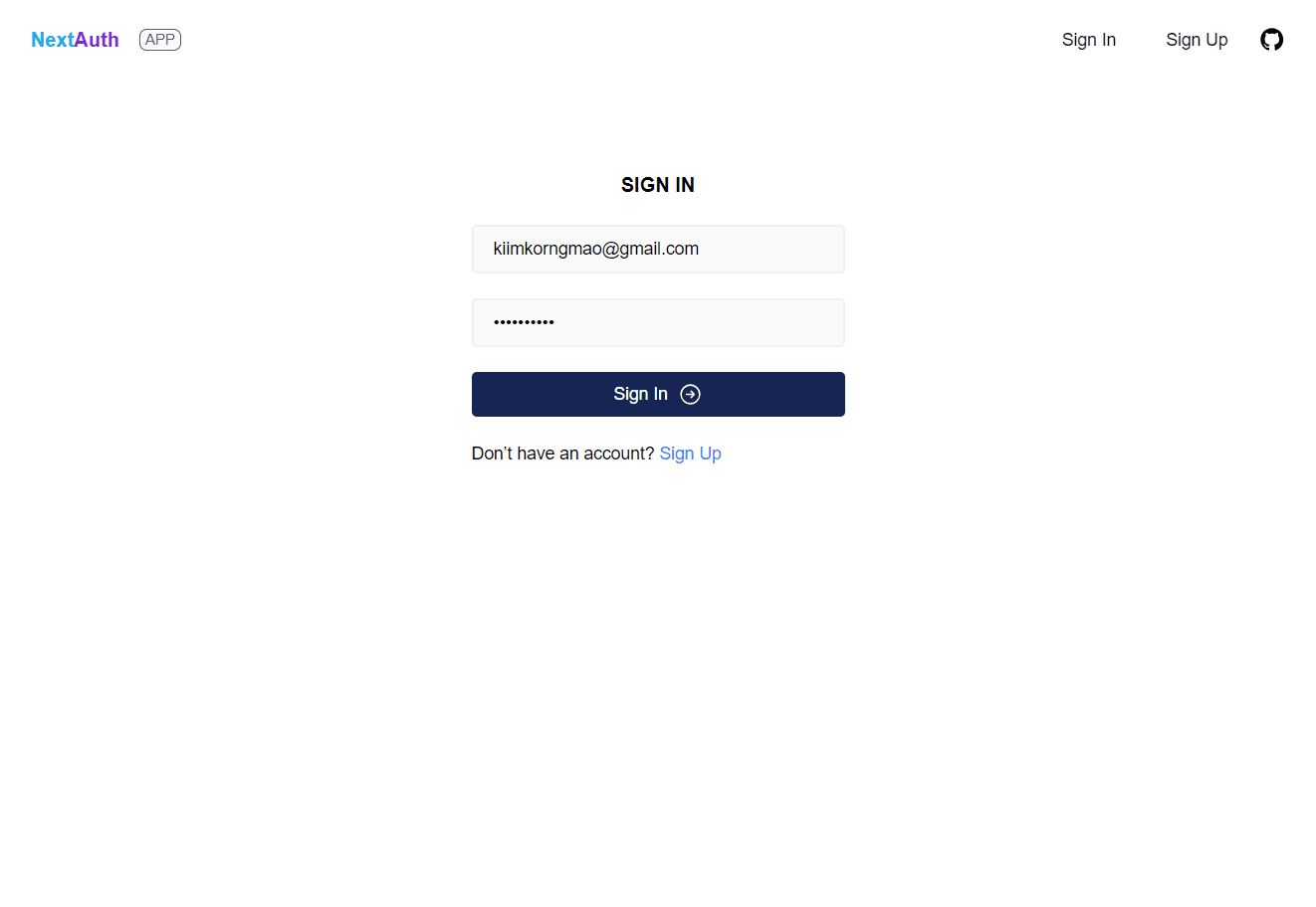NextAuthApp preview 2